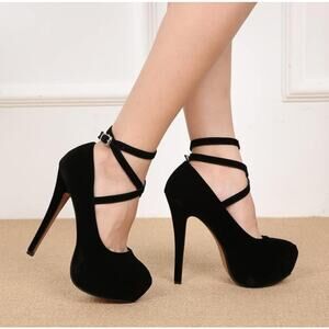 OCHENTA Women's NEW Platform Closed Toe Heels Pumps | Size 6